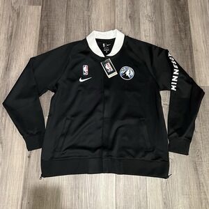 Nike x Timberwolves NBA Authentic Team Warm Up Jacket Size XL Black White NWT